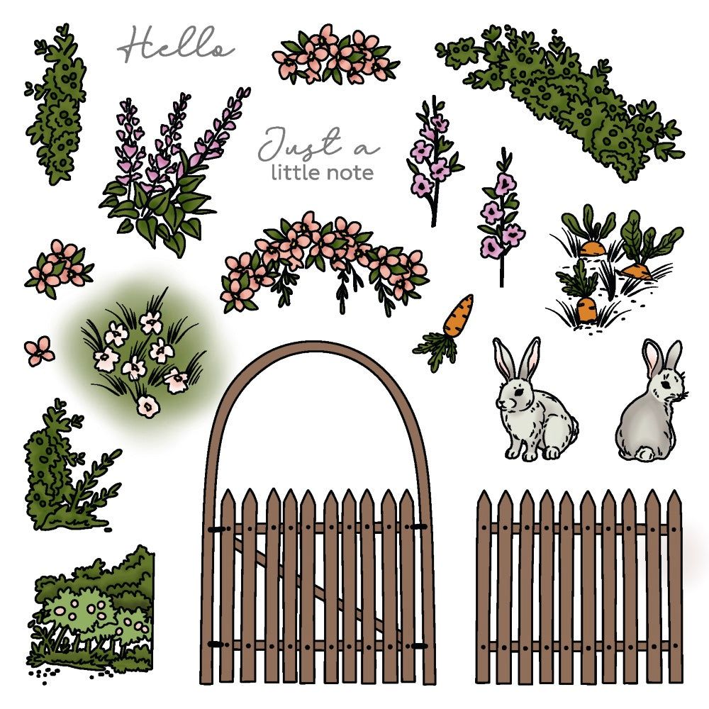 Garden Gate - 6x6 Stamp Set - Honey Bee Stamps