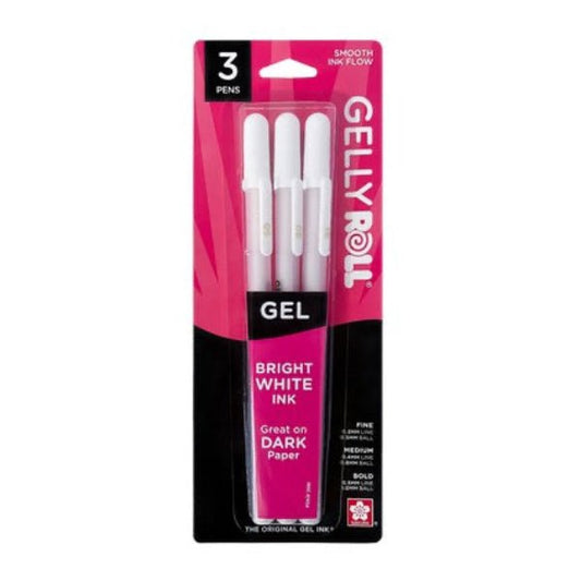Gelly Roll Classic Point Pens 3/Pkg White - Fine, Med, Bold - Honey Bee Stamps