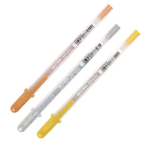 Gelly Roll Metallic Medium Point Pens 3/Pkg - Gold, Silver, Copper - Honey Bee Stamps