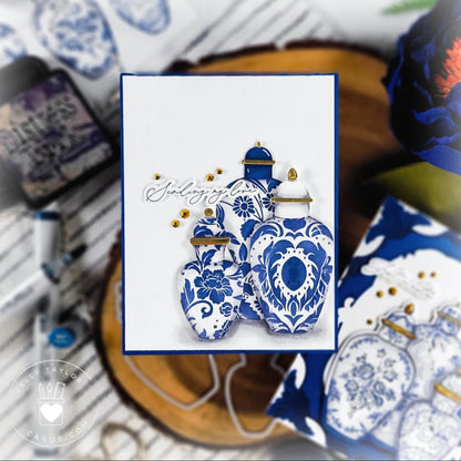 Ginger Jar Details - Set of 2 - 6"x6" Coordinating Stencils - Honey Bee Stamps