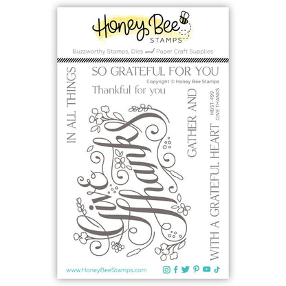 Give Thanks - 4x5 Photopolymer Stamp Set - Honey Bee Stamps