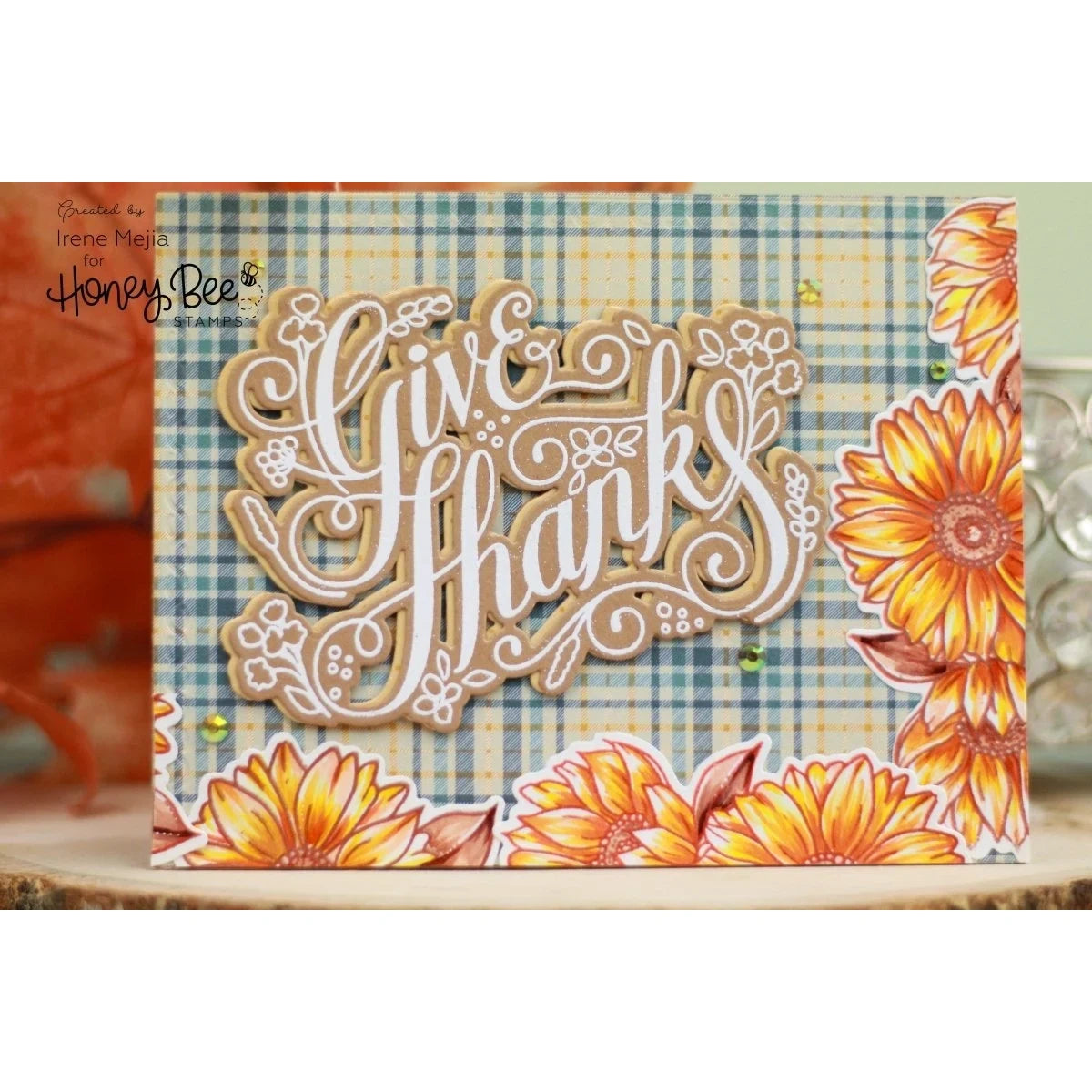 Give Thanks - 4x5 Photopolymer Stamp Set - Honey Bee Stamps