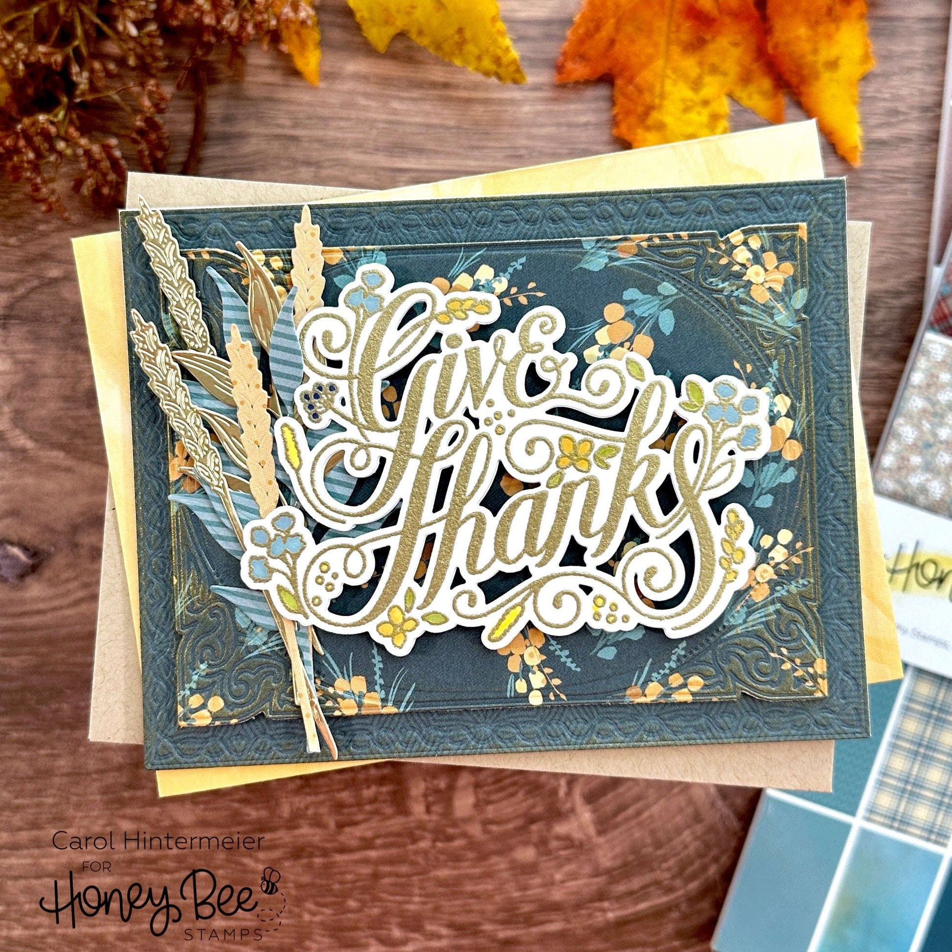 Give Thanks - Set Of 4 Coordinating Stencils - Honey Bee Stamps