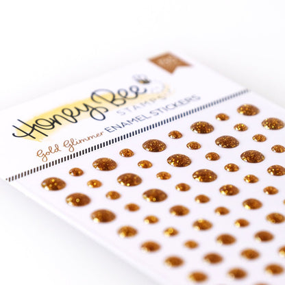 Gold Glimmer Enamel Stickers - 135 Count - Honey Bee Stamps