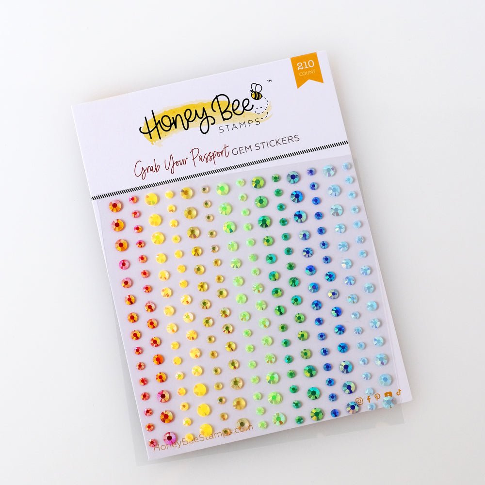 Grab Your Passport Gem Stickers - 210 Count - Honey Bee Stamps