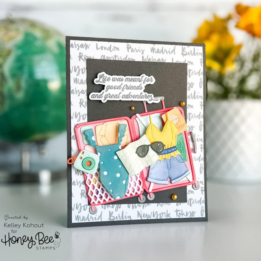 Grab Your Passport Paper Pad 6x8.5 - 24 Double - Sided Sheets - Honey Bee Stamps