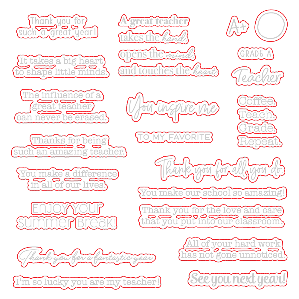 Grade A Teacher - Honey Cuts - Coordinating Dies - Honey Bee Stamps