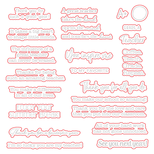 Grade A Teacher - Honey Cuts - Coordinating Dies - Honey Bee Stamps