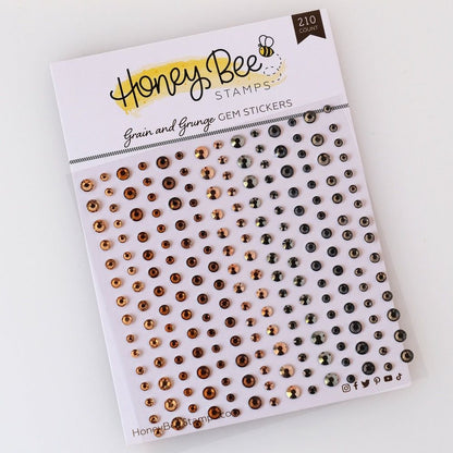 Grain & Grunge Gem Stickers - 210 Count - Honey Bee Stamps