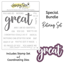 Great - 4x4 Stamp Set and Coordinating Dies Bundle - Honey Bee Stamps