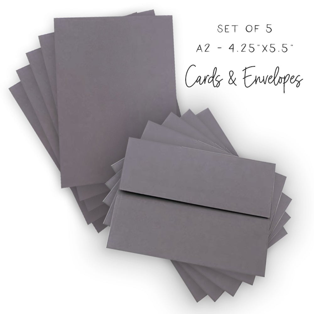 Grey A2 Cards and Envelopes - Set of 5 Sets - Honey Bee Stamps