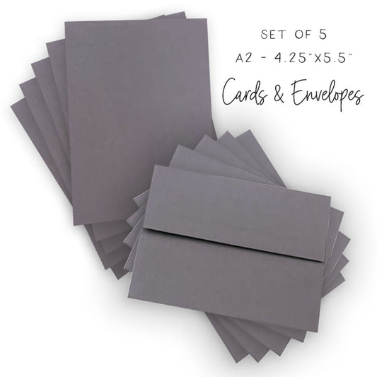 Grey A2 Cards and Envelopes - Set of 5 Sets - Honey Bee Stamps