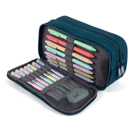 Half & Half Pencil and Art Supplies Case - Teal - Honey Bee Stamps