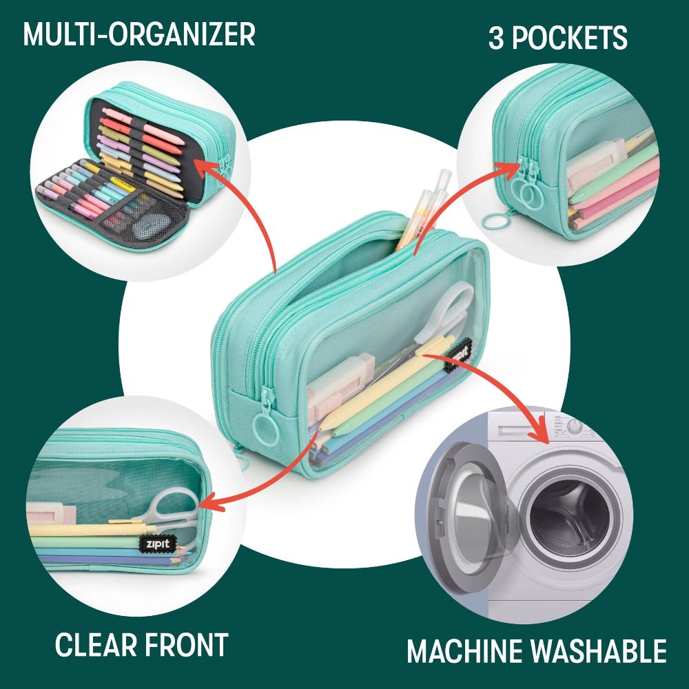Half & Half Pencil and Art Supply Case - Mint - Honey Bee Stamps