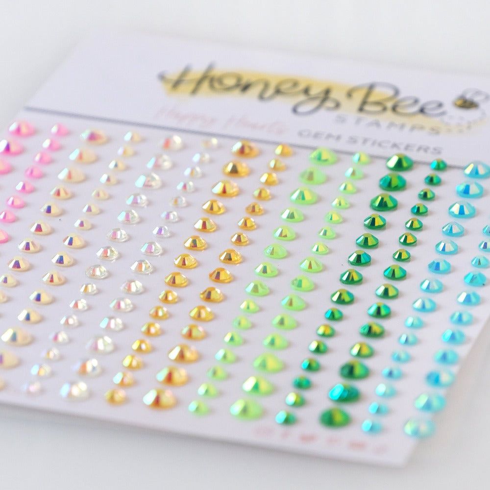 Happy Hearts Gem Stickers - 210 Count - Honey Bee Stamps