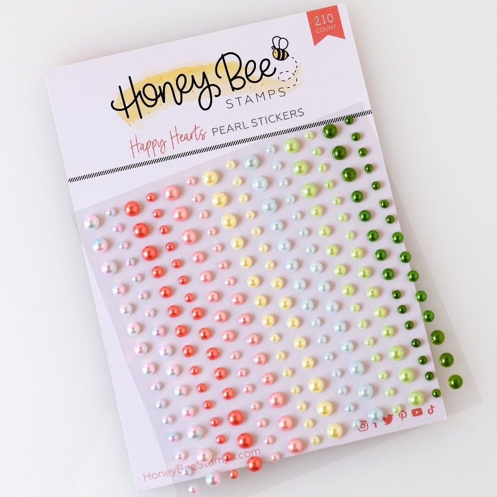 Happy Hearts - Pearl Stickers - 210 Count - Honey Bee Stamps