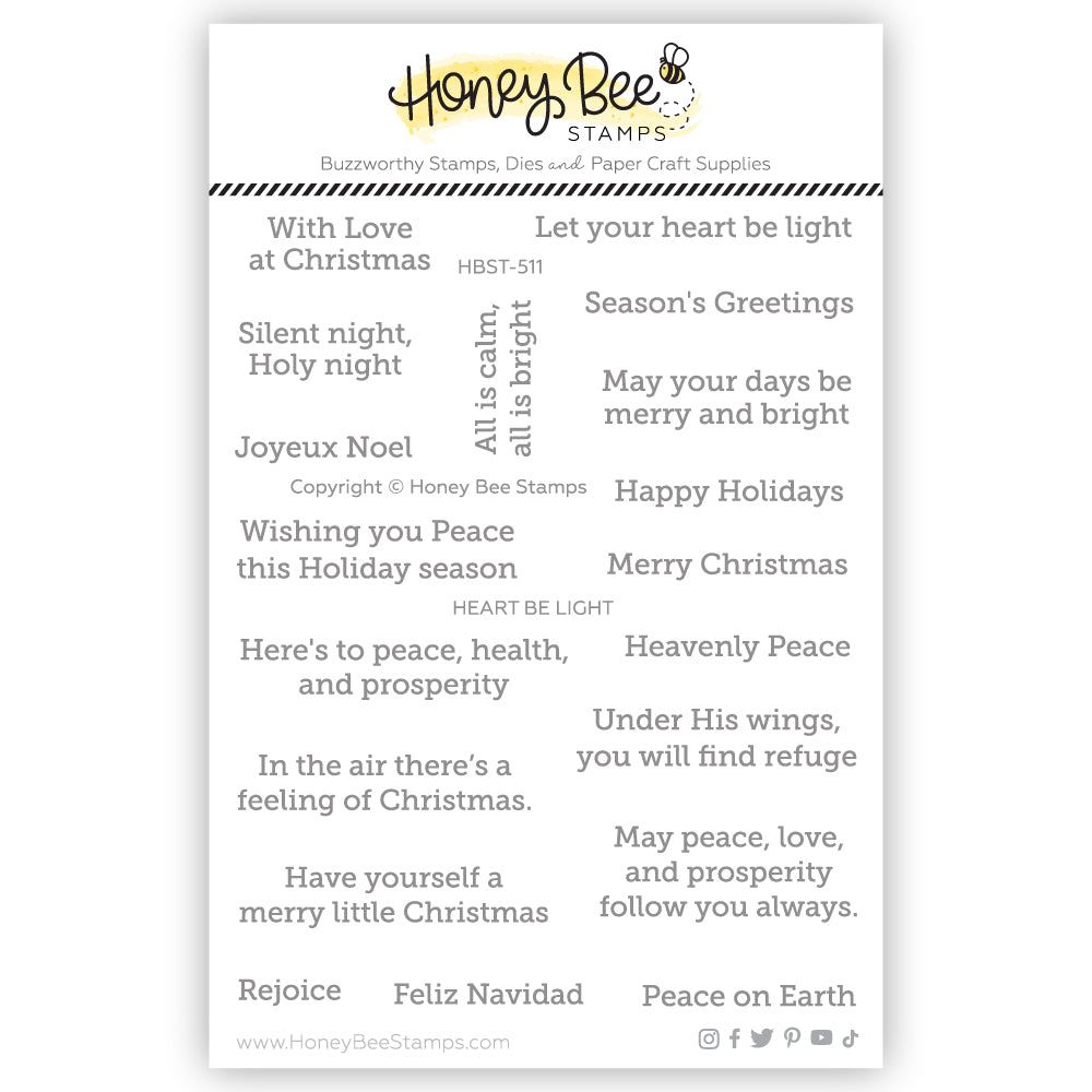 Heart Be Light - 4x5 Photopolymer Stamp Set - Honey Bee Stamps