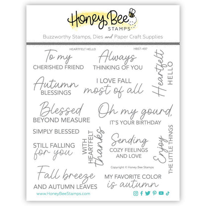 Heartfelt Hello - 6x6 Photopolymer Stamp Set - Honey Bee Stamps