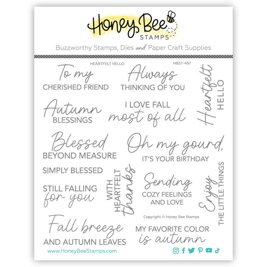 Heartfelt Hello - 6x6 Photopolymer Stamp Set - Honey Bee Stamps