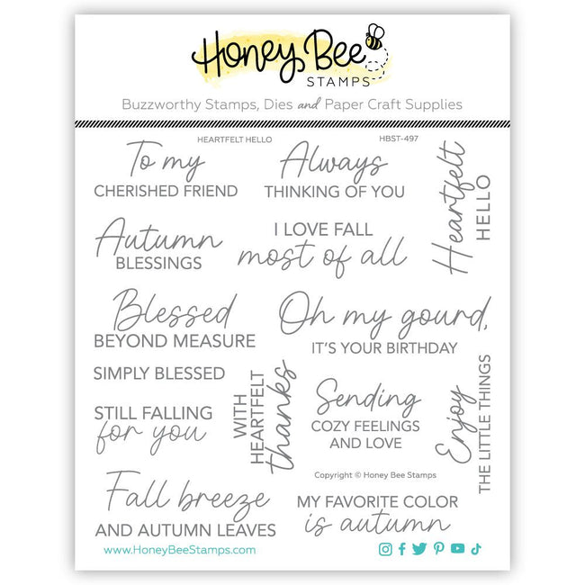 Heartfelt Hello - 6x6 Stamp Set - Honey Bee Stamps