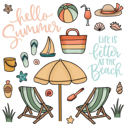 Hello Summer - 6x6 Photopolymer Stamp Set - Honey Bee Stamps