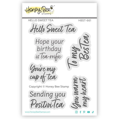 Hello Sweet Tea - 3x 4 Photopolymer Stamp Set - Honey Bee Stamps