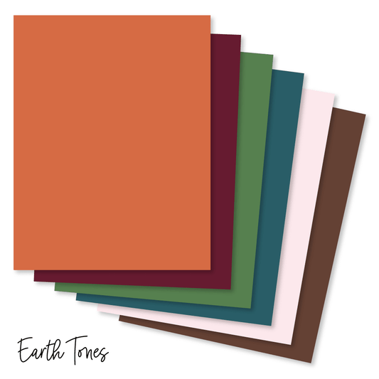 Hive Hues Collection 100lb. Solid Cardstock - 12 Sheets 8.5"x11" - Earth Tones - Honey Bee Stamps