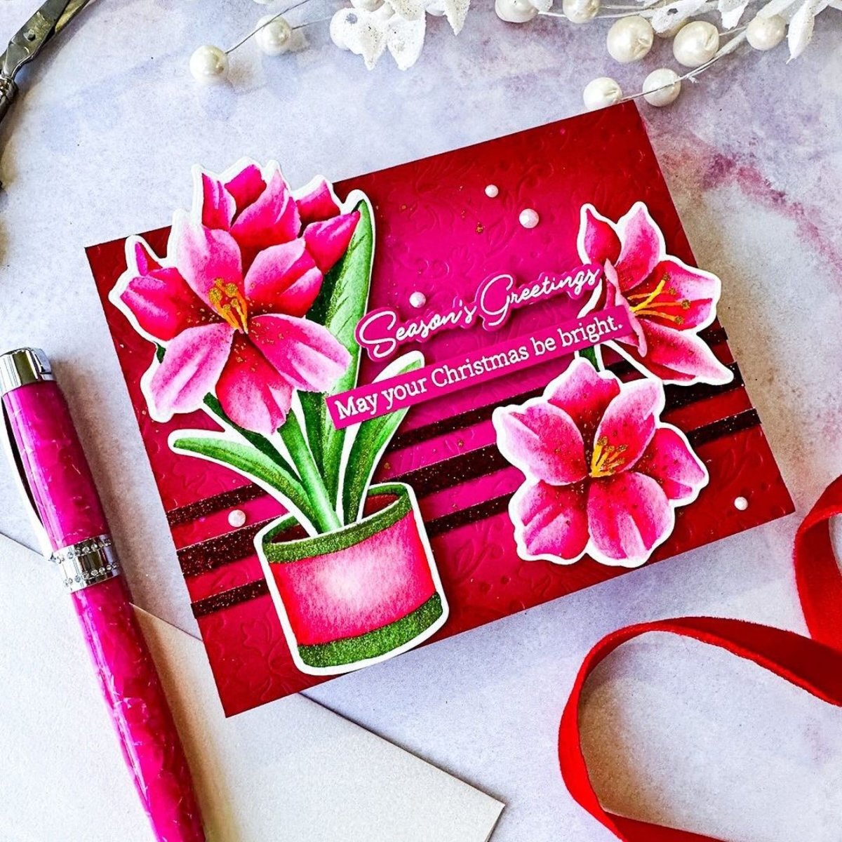 Holiday Blooms - 6x8 Photopolymer Stamp Set - Retiring - Honey Bee Stamps