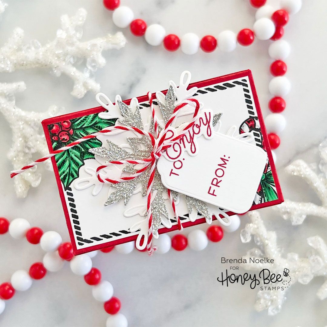 Holiday Treats Vintage Gift Card Box Add - On - 6x6 Photopolymer Stamp Set - Retiring - Honey Bee Stamps