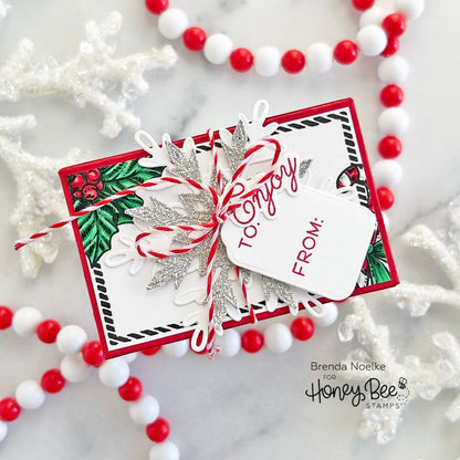 Holiday Treats Vintage Gift Card Box Add - On - 6x6 Photopolymer Stamp Set - Retiring - Honey Bee Stamps