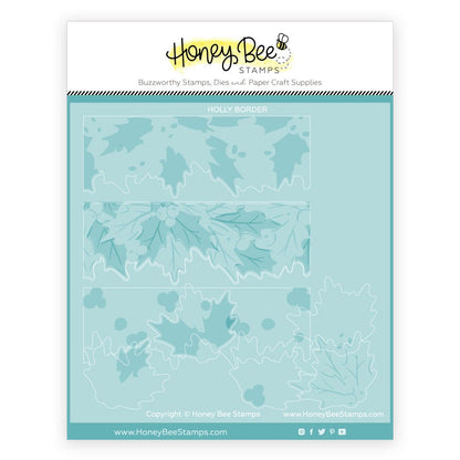 Holly Border - Set of 2 - Coordinating 6x6" Stencils - Retiring - Honey Bee Stamps