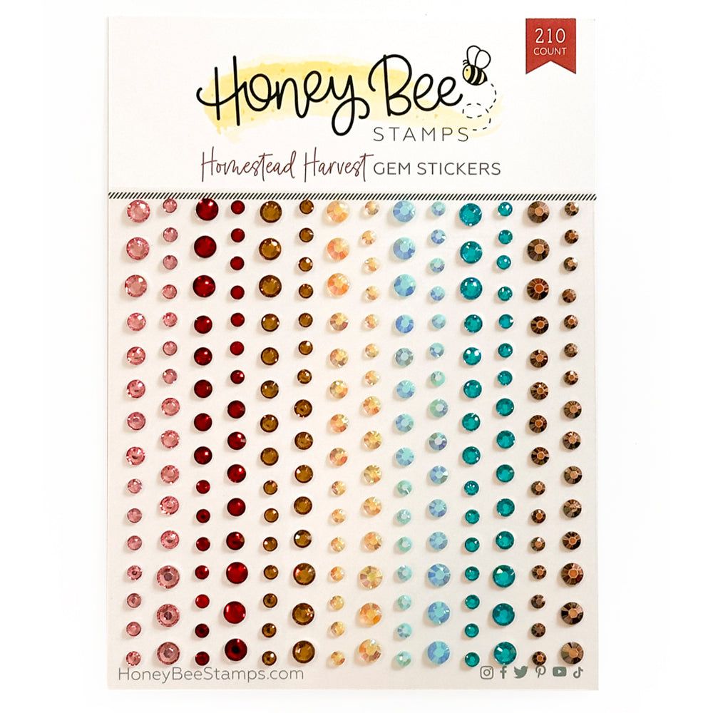 Homestead Harvest Gem Stickers - 210 Count - Honey Bee Stamps