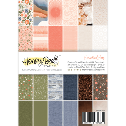 Homestead Hues Paper Pad 6x8.5 - 24 Double - Sided Sheets - Honey Bee Stamps