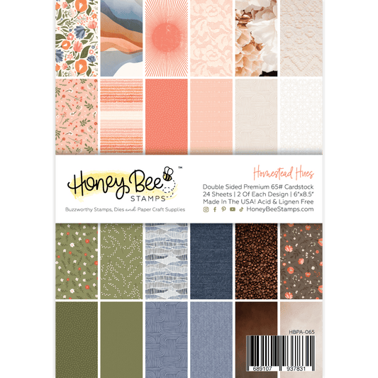 Homestead Hues Paper Pad 6x8.5 - 24 Double - Sided Sheets - Honey Bee Stamps