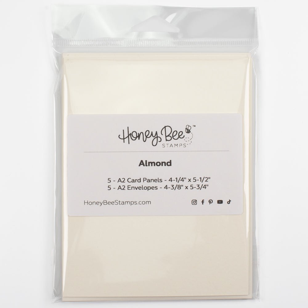 Honey Bee A2 Card Panels and Envelopes Set Of 5 - Almond - Honey Bee Stamps