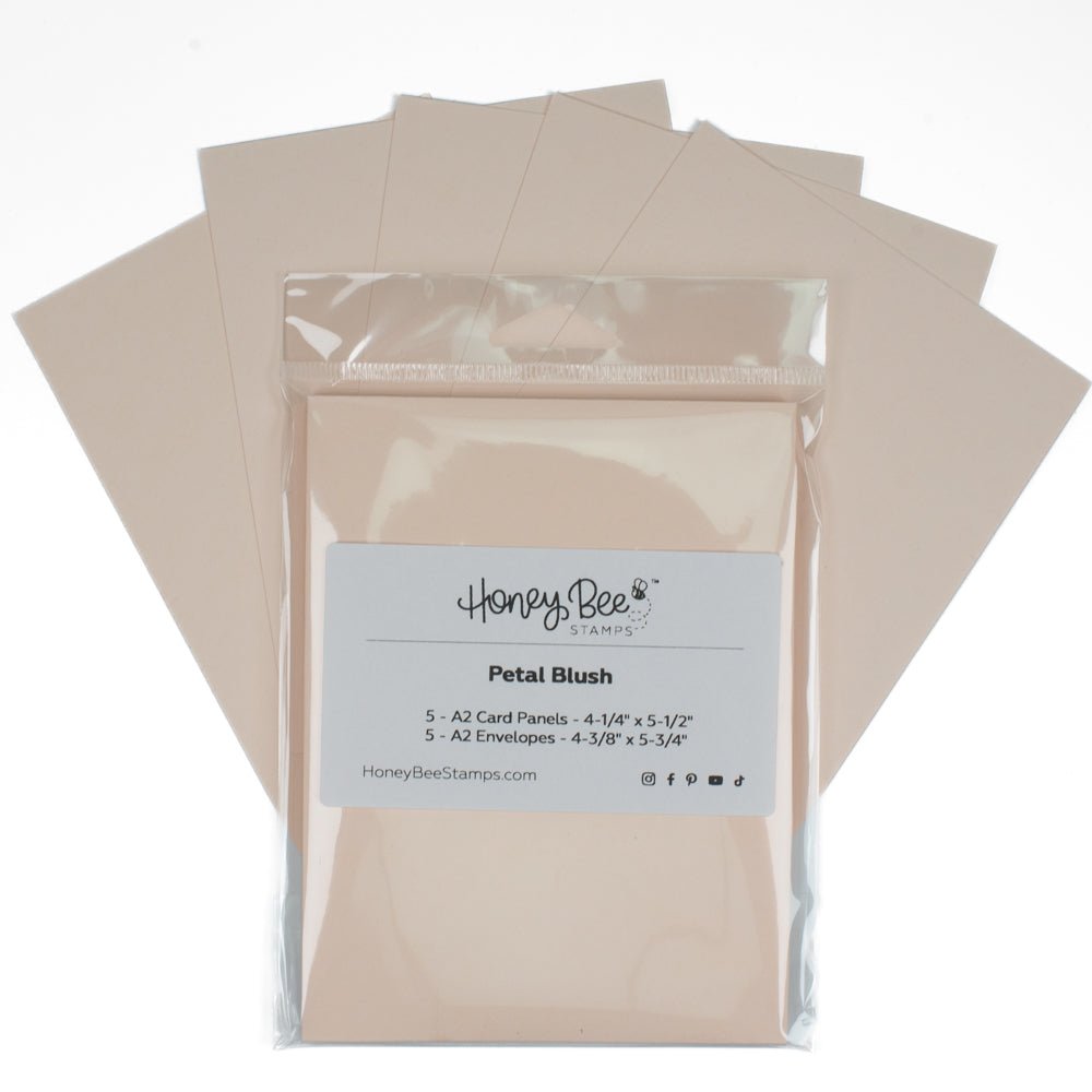 Honey Bee A2 Card Panels and Envelopes Set Of 5 - Petal Blush - Honey Bee Stamps