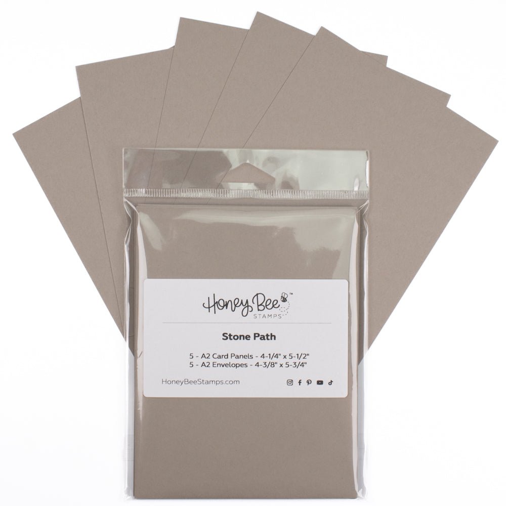 Honey Bee A2 Card Panels and Envelopes Set Of 5 - Stone Path - Honey Bee Stamps