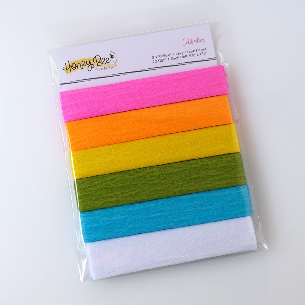 Honey Bee Heavy Crepe Paper 6 Roll pk - Celebration - Retiring - Honey Bee Stamps