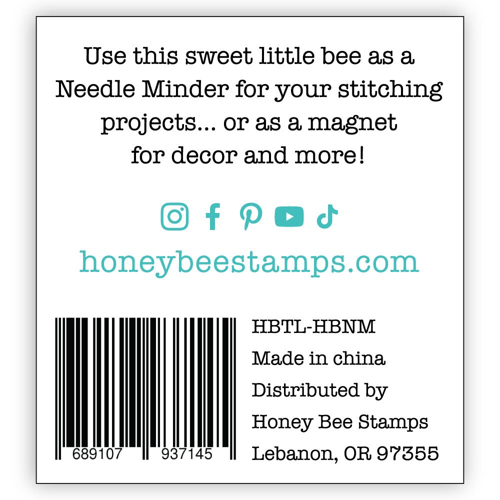 Honey Bee Needle Minder Magnet - Great For Stitching Or Decoration - Honey Bee Stamps
