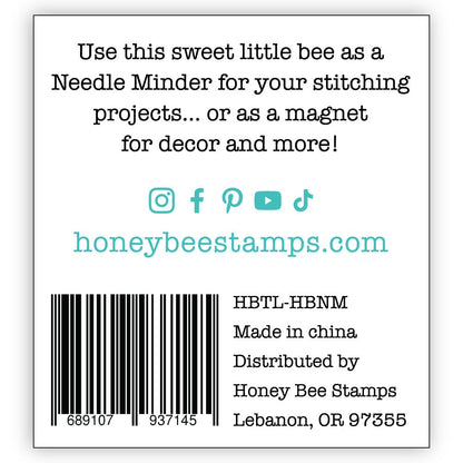 Honey Bee Needle Minder Magnet - Great For Stitching Or Decoration - Honey Bee Stamps