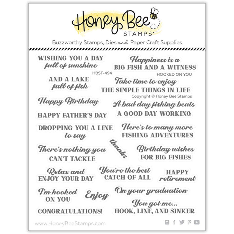 Hooked on You - 6x6 Photopolymer Stamp Set - Honey Bee Stamps