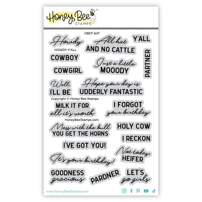Howdy Y'all - 4x6 Photopolymer Stamp Set - Honey Bee Stamps