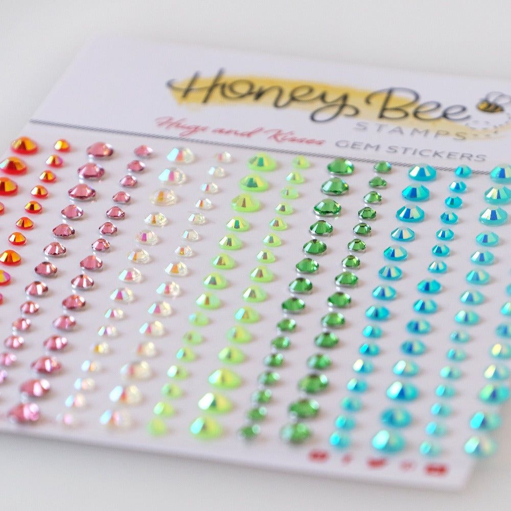 Hugs and Kisses Gem Stickers - 210 Count - Honey Bee Stamps