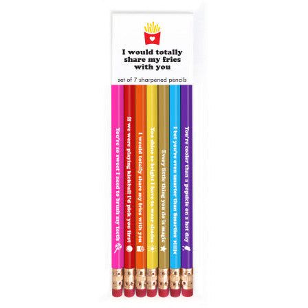 I Would Totally Share My Fries With You Pencil Set - Honey Bee Stamps