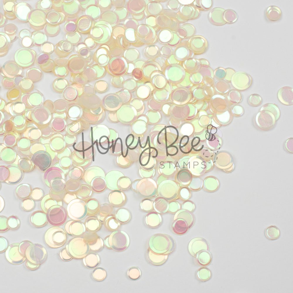 Iced Lemonade - No Hole Sequins - Pale Yellow Iridescent Confetti Mix - Honey Bee Stamps