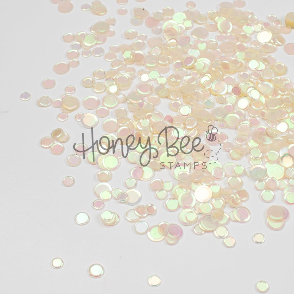 Iced Lemonade - No Hole Sequins - Pale Yellow Iridescent Confetti Mix - Honey Bee Stamps