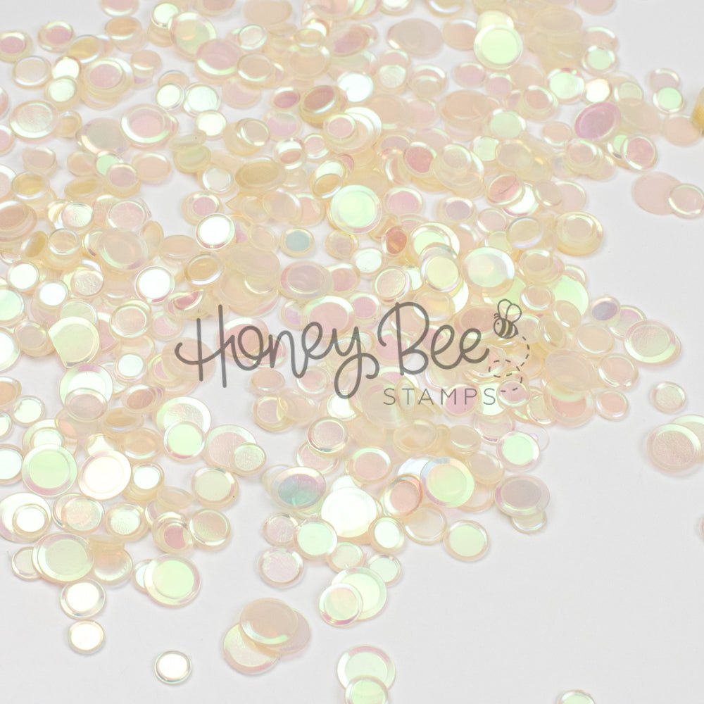 Iced Lemonade - No Hole Sequins - Pale Yellow Iridescent Confetti Mix - Honey Bee Stamps