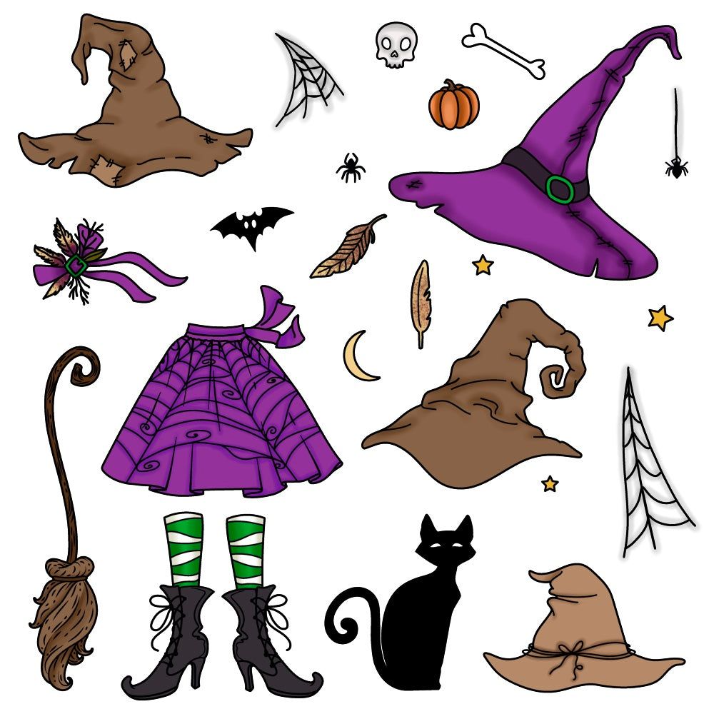 If The Broom Fits - 6x8 Photopolymer Stamp Set - Honey Bee Stamps