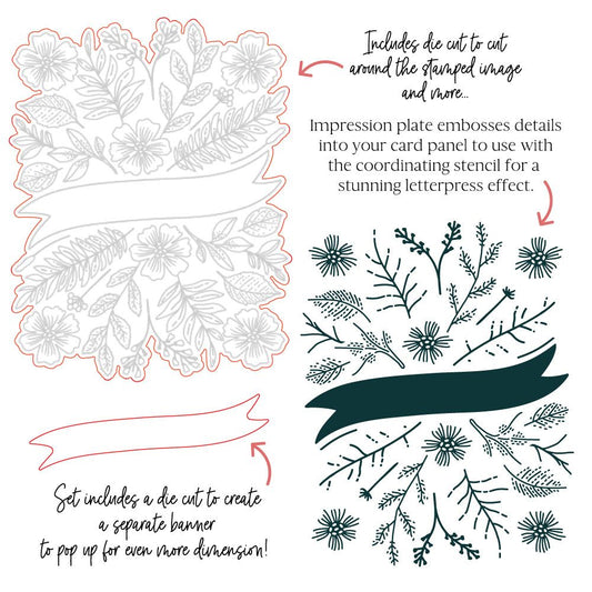 Impressions: Bountiful Banner - Honey Cuts - Coordinating Dies - Honey Bee Stamps