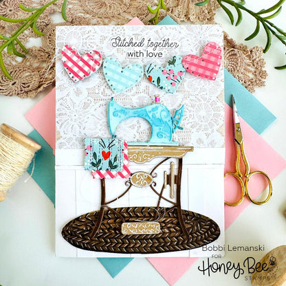 In Stitches: Heart - Honey Cuts - Stand - Alone Dies - Honey Bee Stamps
